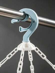 1pc White Rotating 32-Clip Plastic Clothes Hanger, Space-Saving Foldable Hanger For Socks And Underwear, Multi-Functional Wardrobe Storage Rack, Ideal For Bedroom, Bathroom, Dorm, Laundry Room, Camping Gear And Home Decor - Multicolor - View 4