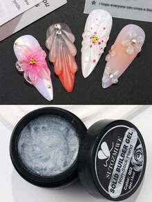 FULL BEAUTY 15ml 全息閃粉固態建構膠，不黏手 3D 造型凝膠，適用美甲殼效果花卉雕刻與指甲延長美甲工具 - 彩色 - 查看 11