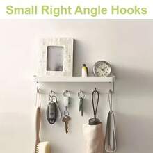 10/30/60/90/120/150Pcs L-Shaped Spiral Hooks, Small Right Angle Hooks, Mini Metal Screw-In Hooks, Shoulder Hooks, Self-Tapping Screw Hooks, For Hanging Lights, Plants, Decorations, Kitchen Utensils - Black - View 6