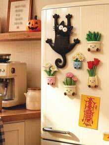 Cute Black Cat Fridge Magnet Home Decor - Black Cat Edition - View 6