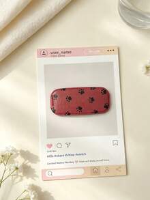 1PC Imitation Leather Grain Mirror Makeup Phone Holder, Adhesive Foldable Mirror Back Sticker, Dual Horizontal & Vertical Use Portable Desktop Stand - Full-screen Paw Prints - View 5