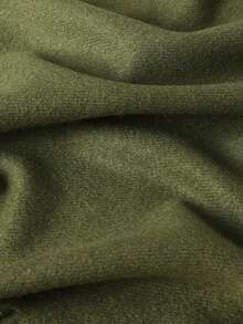 1pc Women's Minimalist Solid Color Cashmere Scarf, Casual Versatile Tassel Warm Shawl, Fashionable Cold-Proof Outerwear, Suitable For Daily Wear - Army Green - View 8