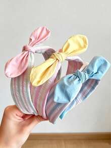 6pcs Women's Colorful Plaid Small Hair Hoops, 2026 New Style Versatile Girls' Hair Clips, Summer Premium Headbands - Multicolor - View 10