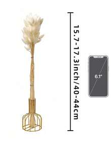 Brown Artificial Reed Bouquet, Large Quantity Rabbit Tail Grass, 43.18cm Bohemian Style Artificial Fluffy Reed, Wedding Home Tabletop Party Decoration (Classic Style) - White - View 7