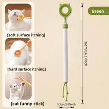1-Pacote (3 Cores para Escolher) Ferramenta de Beleza Telescópica 3 em 1 para Gatos, Bastão de Massagem Facial Único Anti-Coceira e Bastão Interativo para Brincar com Gatos, Adequado para Gatos de Interior, Escova Suave para Remoção de Pelos de Animais de Estimação, Sem Bateria - Visão 7