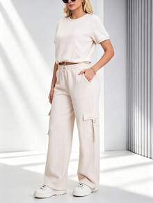 Plus Size Co-Ords - Apricot - View 3