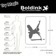 Boldink 1PC Stiker Tato Sementara Siluet Dinamis, Tato Seni Tubuh Tahan Air, Bertahan 1-2 Minggu, Formula Sari Tanaman, Lembut dan Tidak Iritasi, Sempurna untuk Gaya Pakaian Sehari-hari, Dekorasi Tubuh, Hadiah Gaya Cina Unisex, Wajib Dimiliki untuk Semua Orang - Hitam - View 3