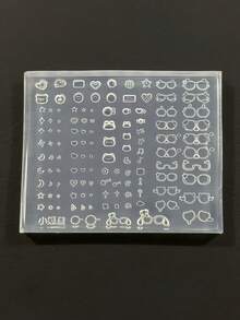 1pc Vintage Cartoon Cute Pet Bear Glasses Frame 3D Nail Art Silicone Mold - Clear - View 2