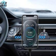 Soporte Cargador Inalámbrico para Auto S11 con Sensor Automático, Apertura y Cierre con una Mano, Carga Rápida de 15W, Compatible con iPhone,  y Más, Giratorio 360° para una Visión Perfecta - A - Ver 2