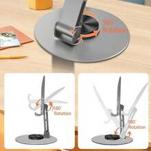 KELEEL Aluminum Alloy Phone Stand - Waterproof, 360° Rotating Desktop Base, 2-Section Adjustable And Foldable Design, Suitable For Office And Bedside Use - Multicolor - View 11