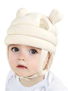 1pc Baby Anti-Collision Head Protection Hat, Cartoon Bear Ear Baby Head Cushioning Cap, Adjustable Chin Strap, Soft Thick Padded Design, Suitable For Baby Crawling, Standing, Walking, Indoor Play And Daily Activities, Lightweight Comfortable Infant Toddler Learning To Walk Supplies, Unisex For Baby Boys And Girls - Multicolor - View 12