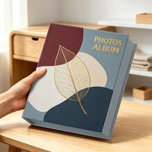 1 Photo Album For 4*6inch Photos, Large Capacity, Full Landscape Insert Design, 6 Inch 200 Photos, Suitable For Storing Daily Life, Travel, Family And Friends Photos - 1PC - View 1
