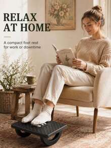 1pc Adjustable Height Ergonomic Footrest With Massage Bumps, Prevents Leg Crossing, Relieves Leg Fatigue, Makes Work Easier, Suitable For Office, Living Room, Study, Great Gift For Boss And Friends - Black - View 12