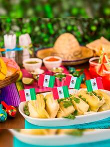 100 Palillos Cocteleros Bandera México Bocadillos Chef Snack, Palillos para Platillos, Anotjos Mexicanos GRUPO CARNAVALLIA - Verde - Ver 9