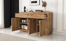 Sideboard Made Of Wood With 3 Doors And 3 Drawers With Storage With Drawers Brown For Dining Room And Living Room - Brown - View 11