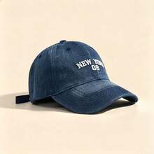 1pc NEW YORK 08 Letter Embroidered Denim Baseball Cap Washed Adjustable Soft Brim Casual Sun Hat Unisex Outdoor Sports Cap - Multicolor - View 13