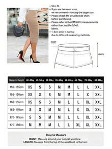 Autumn Commute Gemstone Rose Solid High Waist Pencil Skirt Professional Back To School Elegant Women Slit Knee-Length Bodycon Slim Fit Halloween Christmas - Khaki - View 6