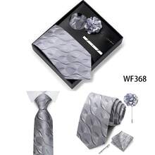 AlanKing Paisley Pattern Design Men's Tie Set Gift Box, Contrasting Color Combination Emphasizing Unrestrained Style, Perfect For Parties And Casual Holidays - Multicolor - View 7
