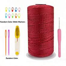 Ice Silk Shiny Yarn, Flat Polyester Satin Ribbon Yarn, Crochet Polyester Tassel Rope - Perfect For Sun Hats, Bags, Wallets, Shoes, Mats And DIY Crafts, Crochet Knitting, Crochet Yarn, Thread - Multicolor - View 25