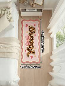 DAJIANG 1pc Leopard Print Bowknot Oval Long Rug, Suitable For Bathroom, Kitchen, Outdoor, Hallway, Bedroom, Living Room, Machine Washable Easy To Clean, Non-Slip Entryway Mat, Bedroom Decor Carpet Accessory - Multicolor - View 14