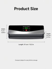 1 pieza Selladora de vacío para alimentos, capacidad de batería de 2000mAh, selladora de vacío para bolsas de almacenamiento de alimentos de cocina, modos de sellado de vacío seco/húmedo, control táctil digital, adecuada para carne, pescado, verduras, aperitivos, preparación de comidas, sobras y cocina del hogar - Multicolor - Ver 11