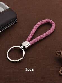 5 Buah Gantungan Kunci Tali Kepang Tangan Kulit PU untuk Mobil, Gantungan Tas Kreatif, Hadiah untuk Pria dan Wanita - Gantungan kunci kulit PU - View 9