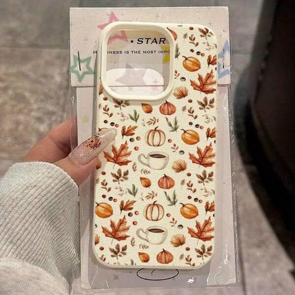 Casing Pelindung Penuh Tema Halloween Motif Musim Gugur & Daun Gugur, Kompatibel dengan iPhone 16 Pro Max, 15 Pro, 14 Plus, 13/12, Tekstur Leci, Soft Shell Anti-Jatuh, Tahan Sidik Jari, Casing Pelindung Unisex, Kompatibel dengan Seri Galaxy [Versi Internasional, Bukan Versi Lokal] A03s, A03 Core, A04, A12, A13, A14, A21s, A22, A23, A24, A32, A33, A34, A5, A51, A52, A53, A54, A71, A72