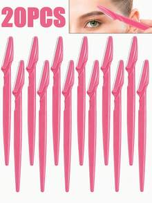30/20/10/5/1pc Pink Eyebrow Trimmer And Razor Set, Exfoliation And Hair Removal Tool, Body Hair Removal Trimmer And Facial And Set, Long-Handled Blade With Precision Protective Cover, Suitable For Women To Trim Eyebrows When Traveling - Pink - View 6