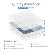 24PCS 3D Self-Adhesive Wall Tile Stickers, 15.25*15.25cm, Multi-Color Square Pattern Decorative Wall Decals, Removable Wall Stickers For Kitchen Backsplash, Bedroom, Living Room Home Wall Renovation And Decoration Sticker Set - A24pcs - View 3