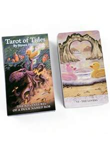 1 Kotak Tarot Pasang Surut: Petualangan Bebek Kuning Kecil Bob, 78 Kartu Ramalan, Kisah Fantasi, Set Permainan Pesta Petualangan - MultiWarna - View 2