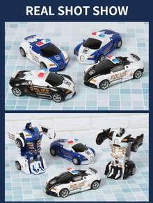 1pc Robot Transforming Toy Car, Creative Fun Cool Sports Car, Collision Auto-Transforming Robot Mode, Vehicle Toy Set, Children's Toy Car, Robot Toy, Christmas Gift, Boys Toy, Kids Game, Back To School - Multicolor - View 9