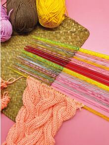 35cm Colorful Transparent Crystal Knitting Needle Set, Covers 4.0-10.0mm 7 Common Sizes, Suitable For Knitting Blankets, Cushions, Sweaters, Rugs, Pillows And Other Fabrics - Crystal Knitting Needle - View 2