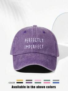 1pc Y2K Ski Hat Unisex Printed PERFECTLYIMPERFECT Washed Baseball Cap Suitable For Daily Outdoor Travel Sun Protection Wear - Baseball Cap - View 22