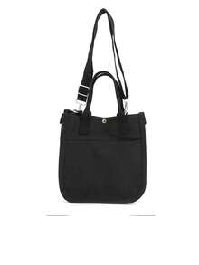 ZAOSHANGHAO Compact Fashion Handbag, Multi-Pocket Multi-Function Crossbody Bag, Bento Box Shaped Storage Bag, Korean Style Coin Purse Handbag - Black - View 3