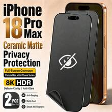 Yezodawee 2 buah Film Pelindung Privasi Matte Keramik Lembut, Kompatibel dengan iPhone 18 Pro Max/Phone 18 Pro/Phone 17 Pro Max/17/16 Pro Max/16 Pro/16 Plus/16/15 Pro Max/14 Pro Max Seri Lengkap, Anti Sidik Jari, Anti Gores, Anti Intip, Mudah Dipasang, Film Pelindung Privasi Ponsel - 2 buah - View 26