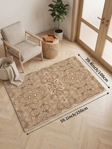 1pc Khaki Living Room Rug, Suitable For Kitchen, Dining Room, Bedroom Holiday Decor, Indoor/Outdoor, Office, Non-Slip Doormat, Bathroom Rug, Hallway, Study, Gaming Area Rug - Khaki - View 12