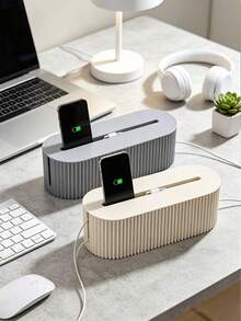 Large Capacity Desktop Cable Management Box Power Strip Organizer Phone Tablet Cable Holder Wire Storage Box Suitable For Power Strip, Surge Protector, Charger, Adapter, TV Computer Cable Hiding Box - Multi-color - View 2