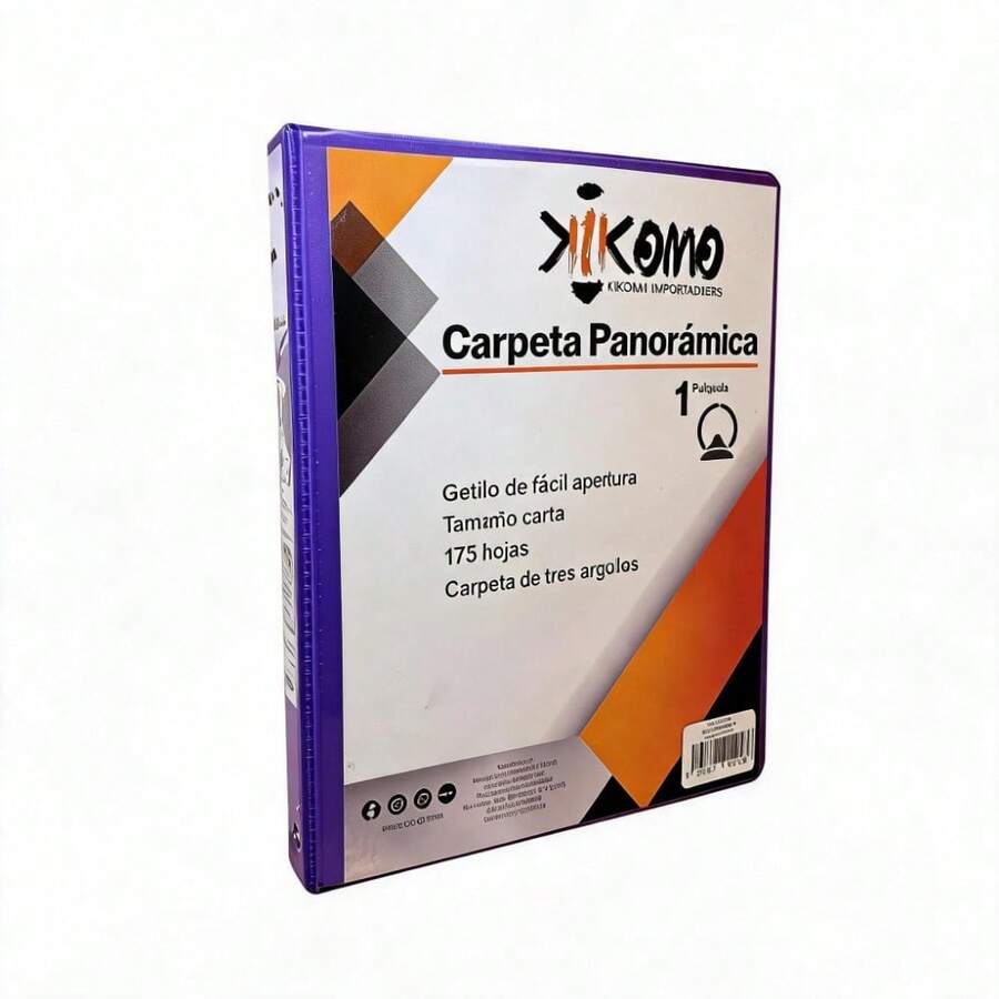 Carpeta Panorámica Kikomo Importadores de 1 Pulgada, Ideal para Organización de Documentos y Presentaciones - Morado - Ver 1