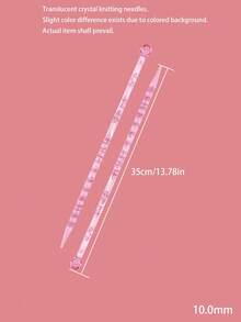 35cm Colorful Transparent Crystal Knitting Needle Set, Covers 4.0-10.0mm 7 Common Sizes, Suitable For Knitting Blankets, Cushions, Sweaters, Rugs, Pillows And Other Fabrics - Crystal Knitting Needle - View 14