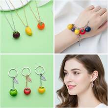 2/10pcs 3D Resin Fruit Charms Simulation Blueberry Apple Pear Mango Tomato Persimmon Pendant For DIY Bracelet Necklace Earring Jewelry Making Findings - Multicolor - View 7