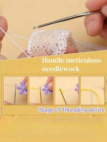 1 Set Crochet Kit, Includes Storage Box, Crochet Hooks And Crochet Accessories, Suitable For Crochet Crafts, Multiple Sizes Of Crochet Hooks Can Make Scarves, Coasters, Sweaters, Etc., Suitable For Beginners And Crochet Enthusiasts - Multi-color - View 4