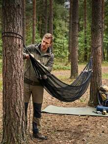 Ultra-Breathable Mesh Hammock, 260*130cm Extra Large Ice Silk Swinging Bed, Quick-Dry Portable Hammock With Travel Bag And 2 Hanging Ropes, Suitable For Outdoor Camping, Garden, Patio, Beach, Backyard And More - A - View 3