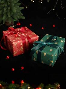 10 Sheets Christmas Floral Leaf Pattern Tissue Paper, Christmas Tree, Candy, Stars - Size 50 X 35cm, Handmade Wrapping Paper, Easy To Protect Items, Gift Box Filler, Party Decoration - Christmas Style Design, Durable Packaging, Holiday Wrapping - 50*70cm/19.7*29.6in - View 8