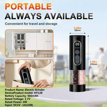 Salt And Pepper Grinder Set - Dual Chamber Design, Adjustable Size, Ceramic Grinding Mechanism, Dual Use, USB Rechargeable - Durable Modern Style - Automatic Black Pepper And Sea Salt Spice Grinder Set, Adjustable Coarseness, With LED Light, Refillable - Black - View 3