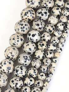 Natural Dalmatian Jasper Multi-Shaped Diy Loose Beads Diy Jewelry Making For Bracelet Necklace Keychain Making Supplies Accessories 4 6 8 10mm - Black and White - View 3