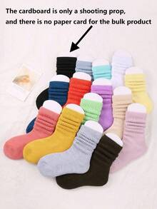 12/6 Pairs Casual Solid Color Socks, Knee-High Socks, Wool Socks, Bubble Socks, Candy Color Cute Sweet Princess Style Socks, Breathable, Comfortable, Soft, Skin-Friendly, Suitable For Daily Wear - Set a - View 3
