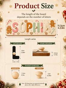 Custom Wooden Christmas Name Puzzle, Personalized Letter Decor Puzzle, Suitable For Mantel, Shelf Or Door, Holiday Home Decor, Custom Christmas Name Board Gift, Customizable Letter Decor, Christmas Gift, Gift For Family And Friends, Room Decor - Multicolor - View 5
