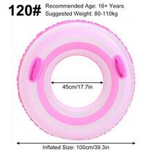 Inflatable Adult Swim Ring With Dual Handles, Large Thickened PVC Pool Float Tube,Stripe Underarm Swimming Ring,Summer Beach Pool Water Float For Adults - A - View 6