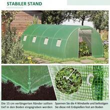 Walk-In Greenhouse 6 X 3 M Poly Tunnel Greenhouse With 8 Windows Frost Protection Steel Frame Dark Green - 綠色 - 查看 5