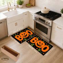 1pc Halloween Pumpkin Boo Pattern Kitchen Mat, Absorbent, Stain-Resistant, Non-Slip, Wear-Resistant, Suitable For Kitchen, Living Room, Entryway, Balcony, Bathroom, Coffee Shop, Bar, Halloween Party And Autumn Home Decor - Multicolor - View 10